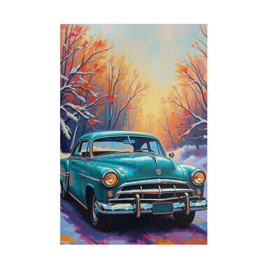 Vintage Classic Car Puzzle, Nostalgic 110/252/520/1014-piece Jigsaw, Gift for Car Lovers, Family Fun Activity, Winter Decor
