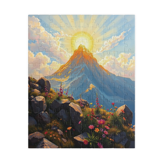 Golden Mount Sinai Puzzle, Mountain Landscape Religious Themed Jigsaw Game Toy, Nature-Inspired Inspirational Gift for Puzzle Lover, Mindful
