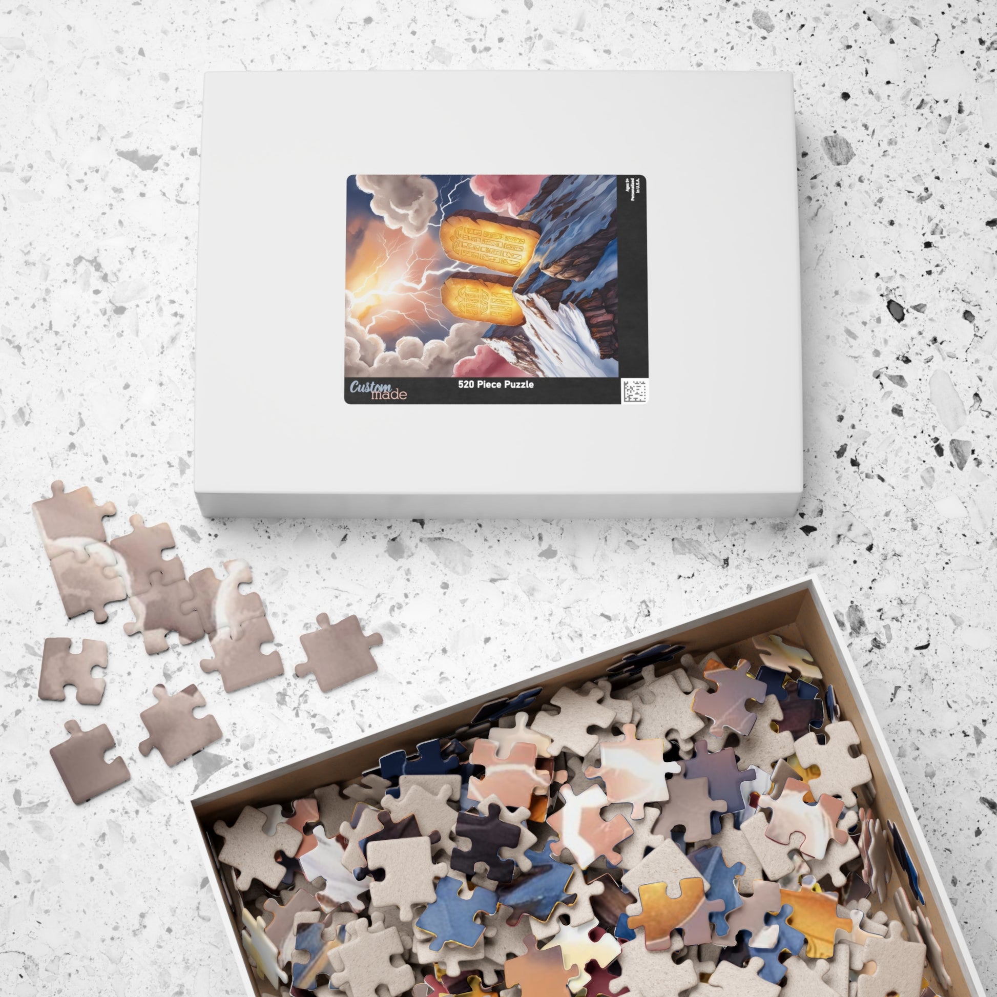 The Ten Commandments Puzzle, Stone Tablets on Mount Sinai, Religious Jigsaw, Christian Faith-Based Gift for Puzzle Lover, Bible-Themed Game Puzzle The Puzzle Chest