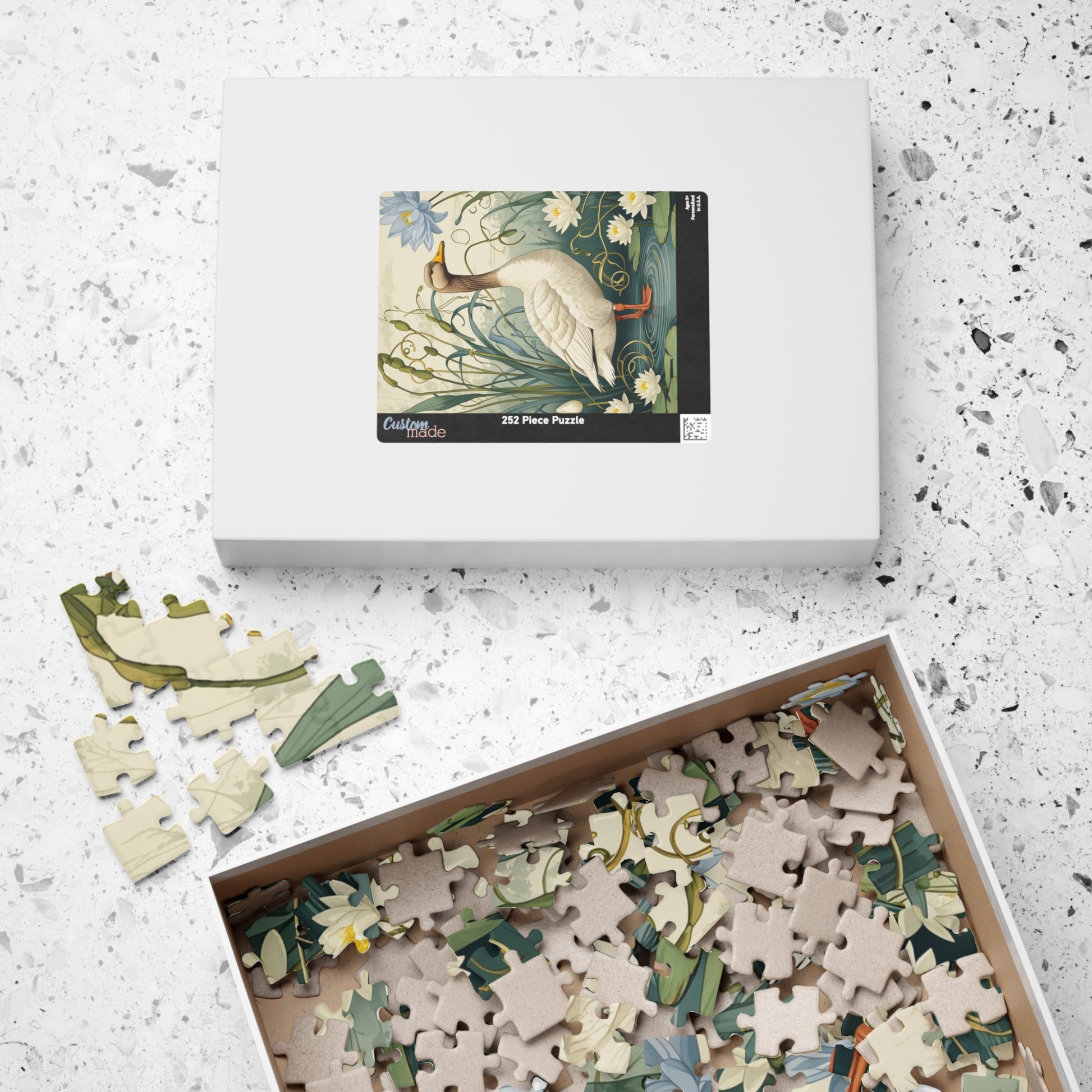 Vintage Goose Puzzle, Unique Countryside Design 110 252 520 1014-Piece Jigsaw, Goose and Cattails Artwork, Fun Family Activity, Relaxing Puzzle The Puzzle Chest