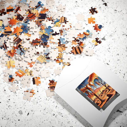 Surreal Desert Landscape Jigsaw Puzzle, Melting Clocks and Barren Trees, Mind-bending Fantasy Art Game, Salvador Dali Inspired, Giftable Puzzle The Puzzle Chest