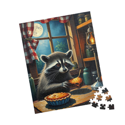 Charming Raccoon Puzzle - 110 to 1014 Pieces, Animal Stealing Pie, Cozy Home Décor, Family Fun, Gift for Nature Lovers, Indoor Activity Puzzle The Puzzle Chest