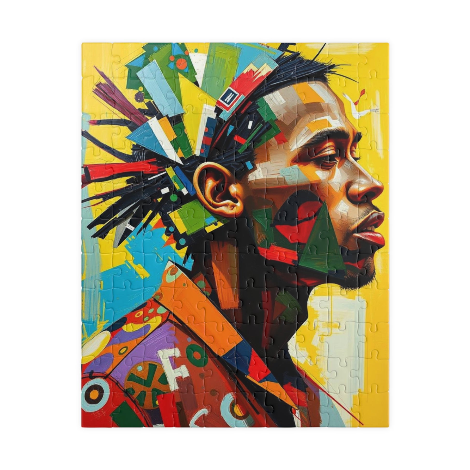 Colorful Black Man Art Puzzle - 110 to 1014 pieces, Unique Gift for Friend, Brain Teaser, Family Fun Activity, Art Enthusiast 110 pcs (Vertical) Puzzle The Puzzle Chest