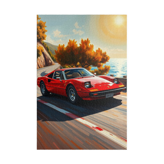 Vintage 1976 Ferrari Car Puzzle, Nostalgic Automotive Jigsaw Puzzle for Adults, Gift for Car Lovers, 110-1014 Pieces, Family Fun Activity 1014 pcs (Vertical) Puzzle The Puzzle Chest