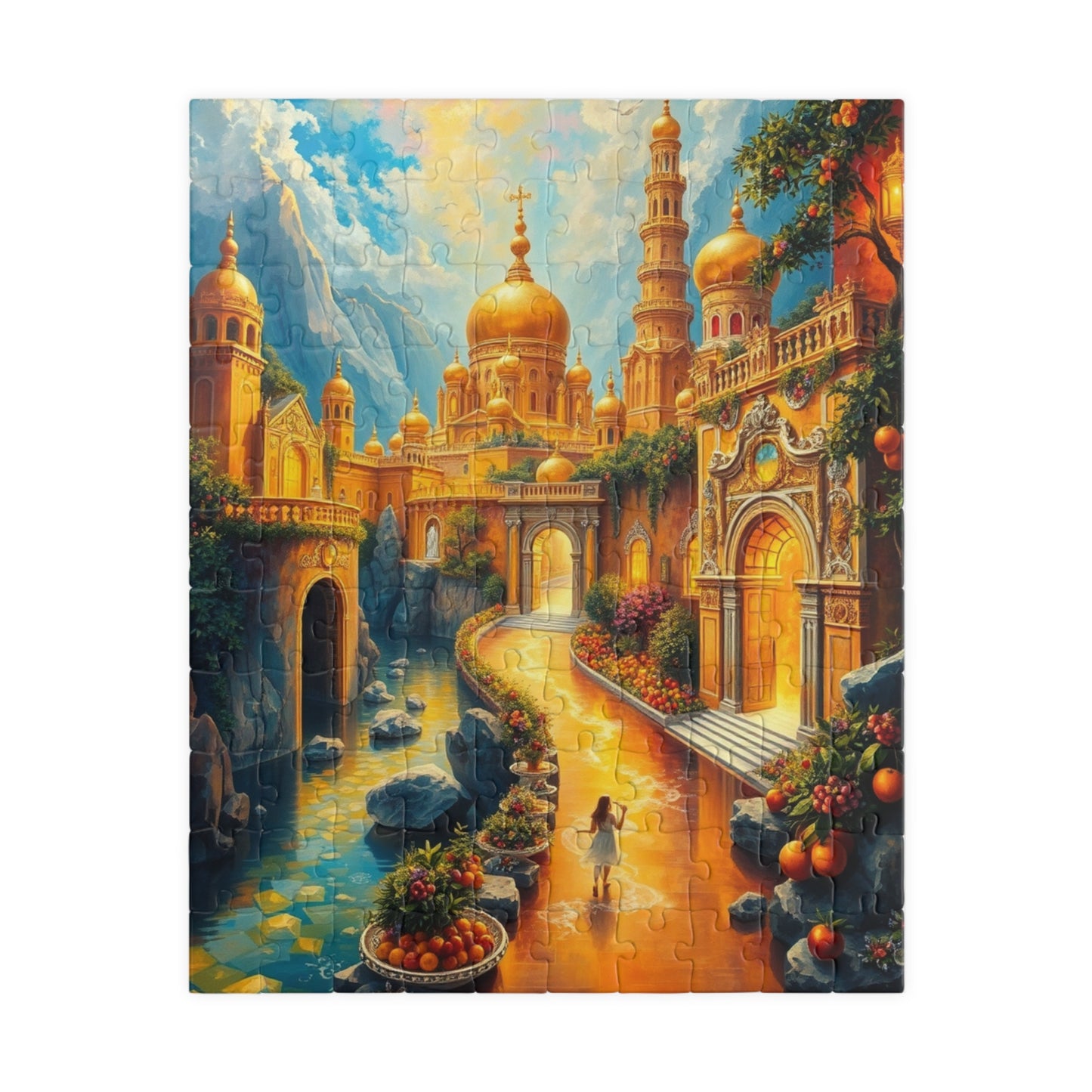 New Jerusalem Jigsaw Puzzle, Shining City of Gold and Crystal, Faith-Based Tabletop Game, Religious Theme, Mindfulness Activity, Giftable 110 pcs (Vertical) Puzzle The Puzzle Chest