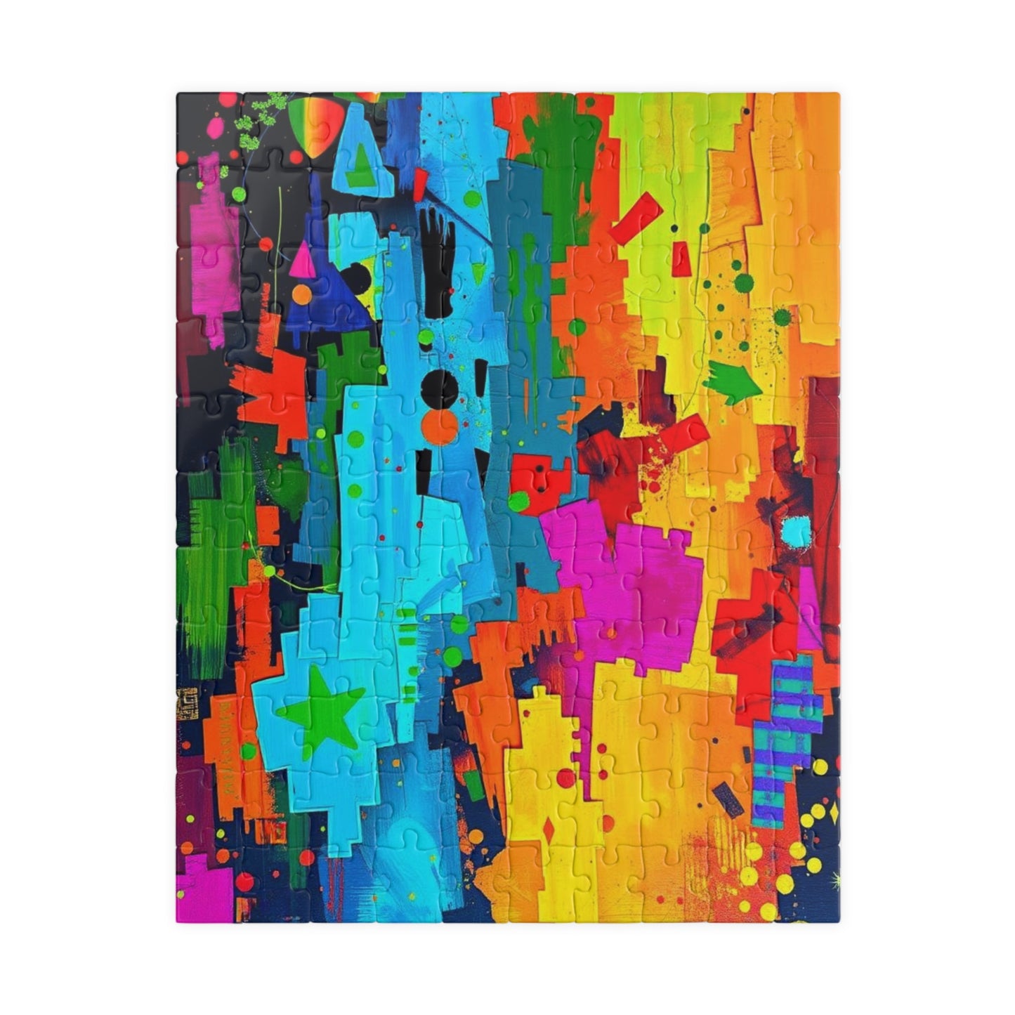 Vibrant Art Abstract Puzzle - Colorful Modern Art Jigsaw Puzzle for Adults 110 pcs (Vertical) Puzzle The Puzzle Chest