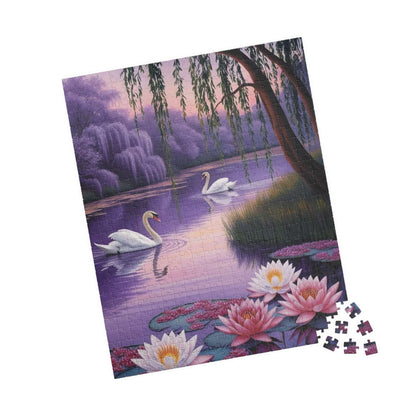 Serene Landscape Puzzle - Swans and Water Lilies - 110, 252, 520, 1014-piece, Gift for Nature Lovers, Family Fun Puzzle The Puzzle Chest