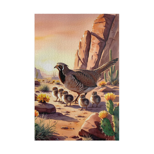 Sage-Grouse Jigsaw Puzzle, Bird and Baby Chicks Desert Landscape Animal Puzzle Enthusiasts Fun Family Time Activity, Wildlife Lover Gift