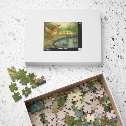 Pondside Adventure Jigsaw Puzzle - Charming Chicken Family Farmyard Nature Theme Gift for Friends, Family Game Night, Solo Fun, Animal Lover Puzzle The Puzzle Chest
