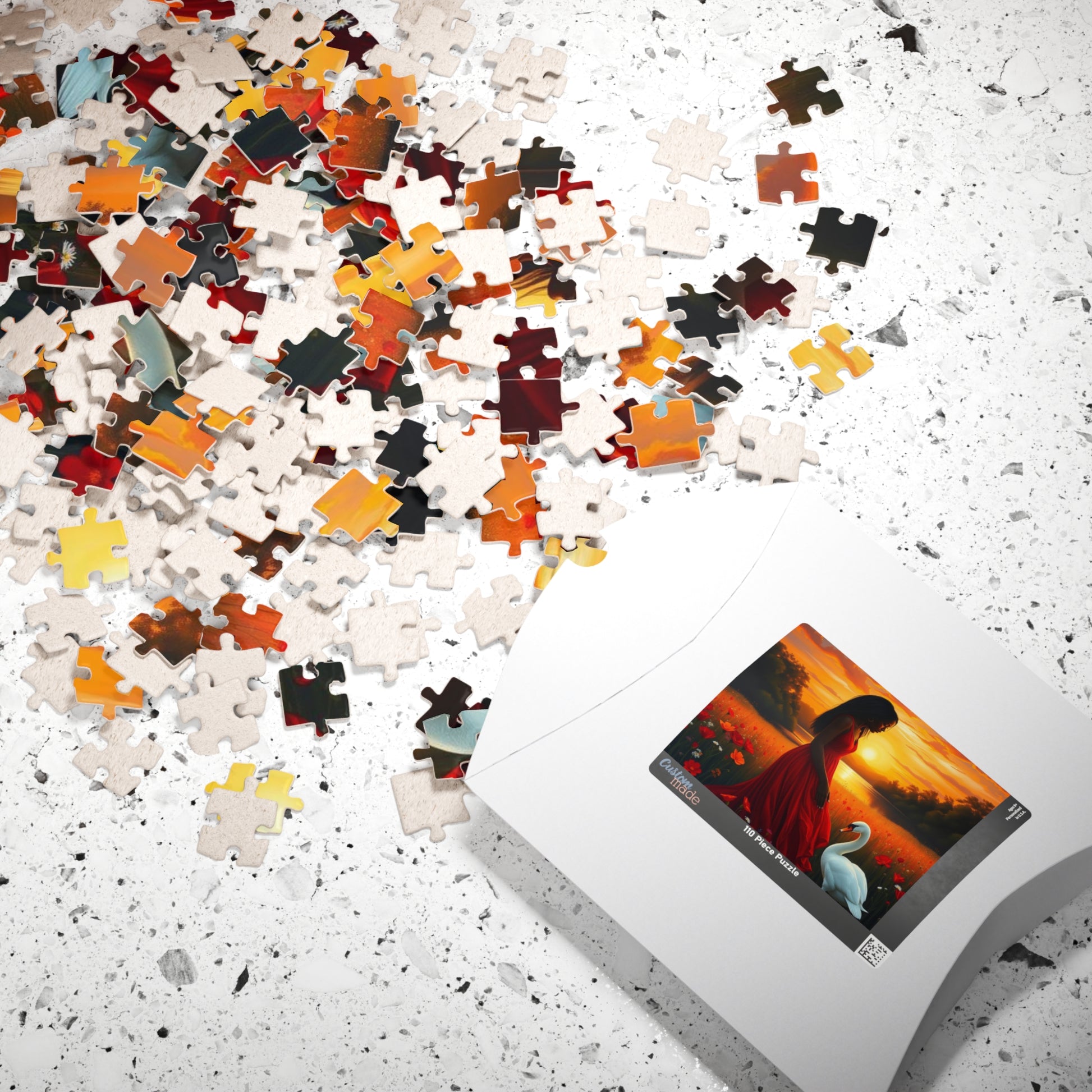Serene Sunset Puzzle - Black Woman Art Jigsaw Game, Creative Activity, Nature Enthusiast Gift for Friend, Family Fun, Mindful Activity Puzzle The Puzzle Chest