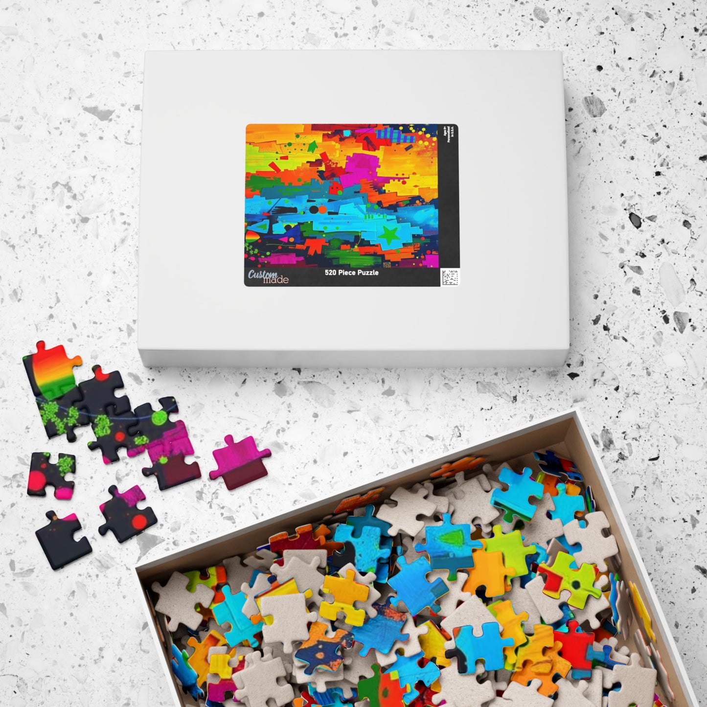 Vibrant Art Abstract Puzzle - Colorful Modern Art Jigsaw Puzzle for Adults Puzzle The Puzzle Chest