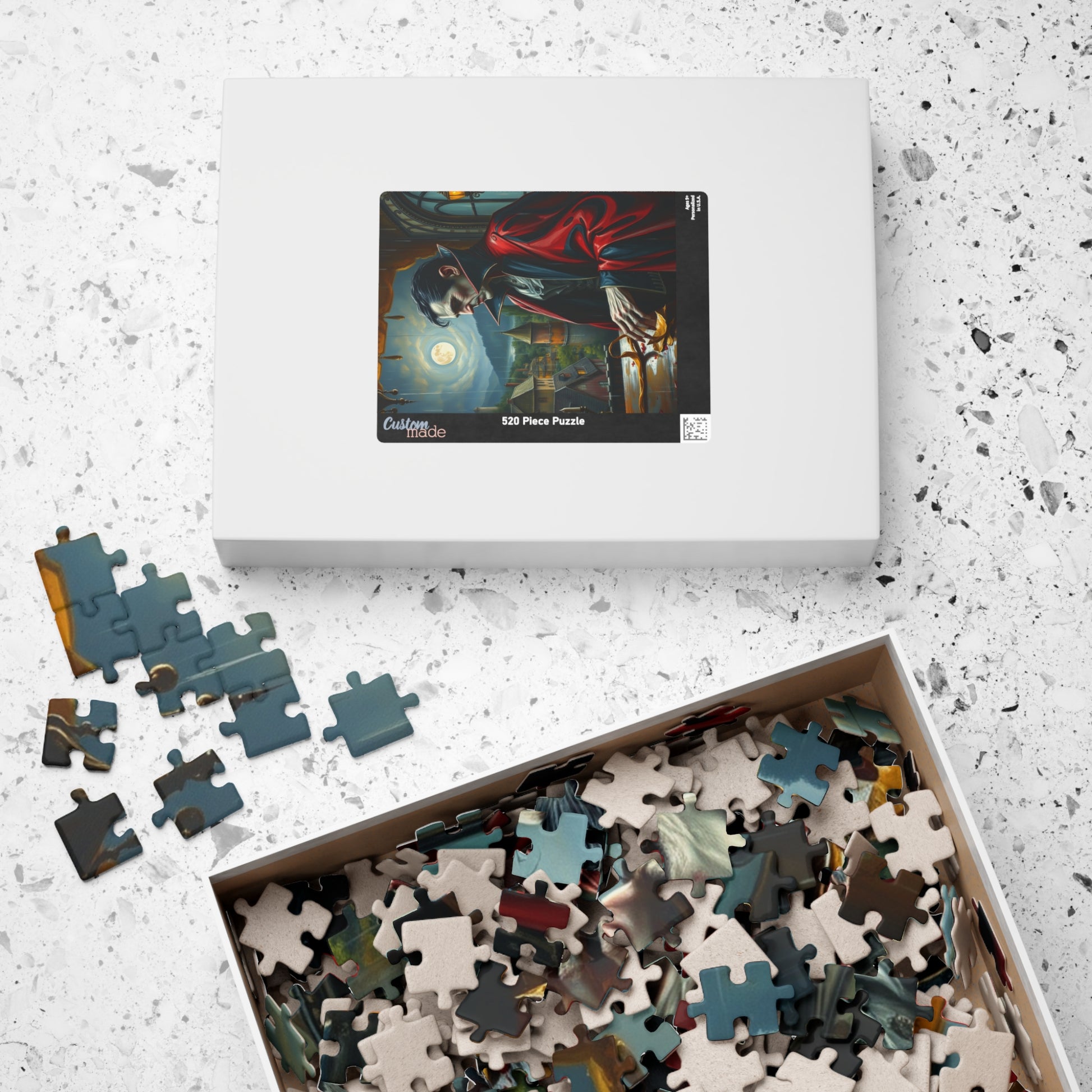 Gothic Vampire Puzzle, Perfect for Halloween, Horror Decor, Family Game Night, Unique Gift, 110-1014-piece Options Puzzle The Puzzle Chest