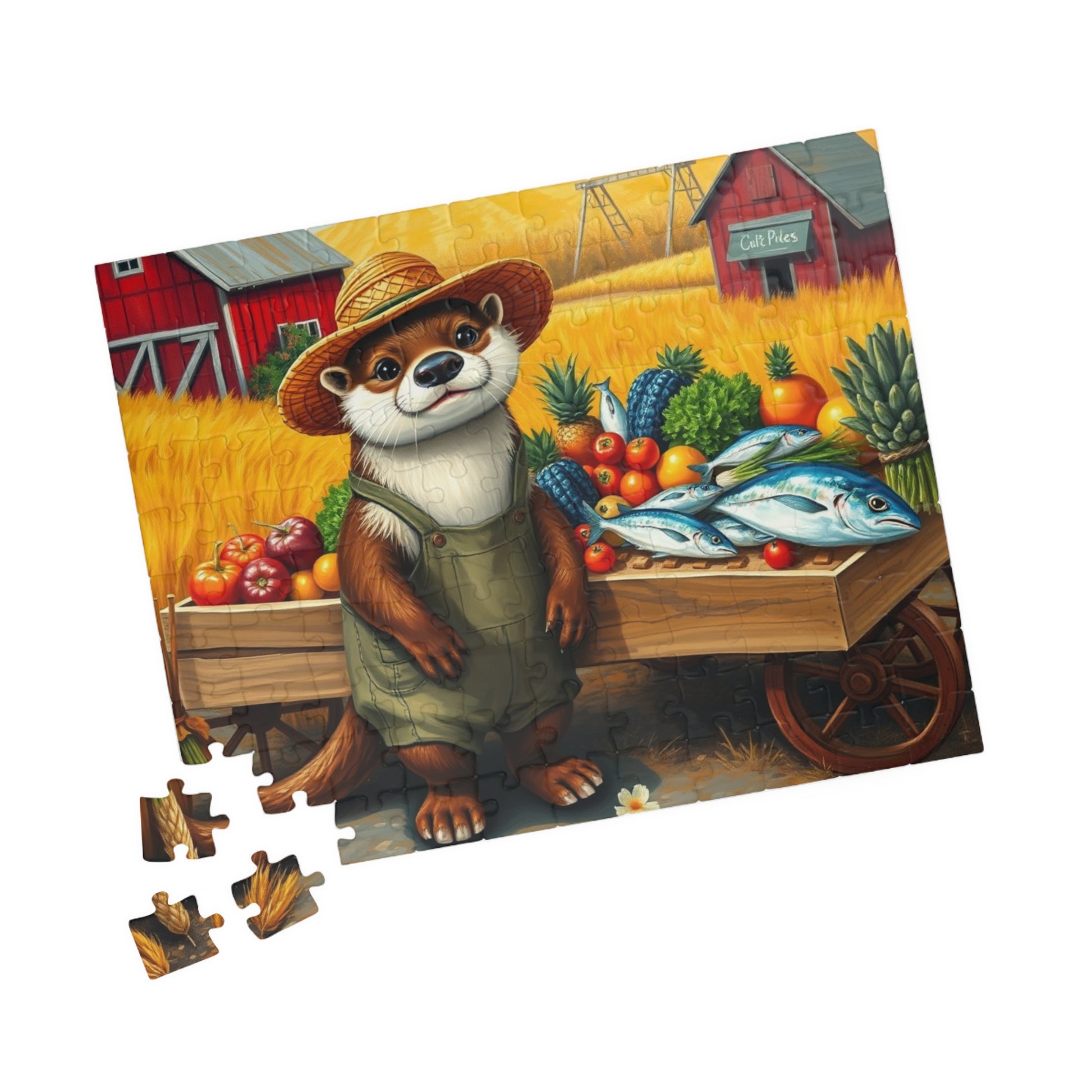 Whimsical Animal Jigsaw Puzzle, Otter Farm Scene, Fun Family Game Night, Perfect Gift for Adult and Animal Lover Puzzle The Puzzle Chest