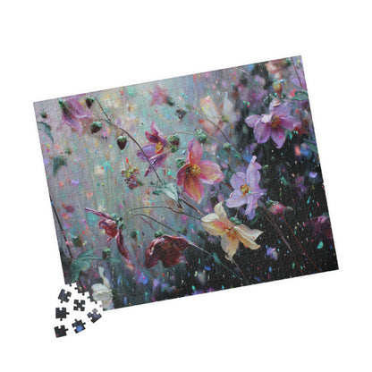 Abstract Wildflower Jigsaw Puzzle - Ethereal Garden in Motion