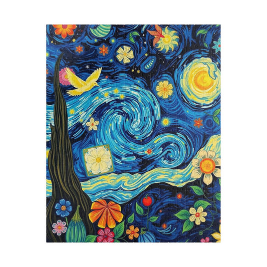 Vibrant Starry Night Jigsaw Puzzle, 110-1014 pieces, Perfect Gift for Art Lovers, Family or Solo Fun Home Decoration, Quiet Leisure Activity