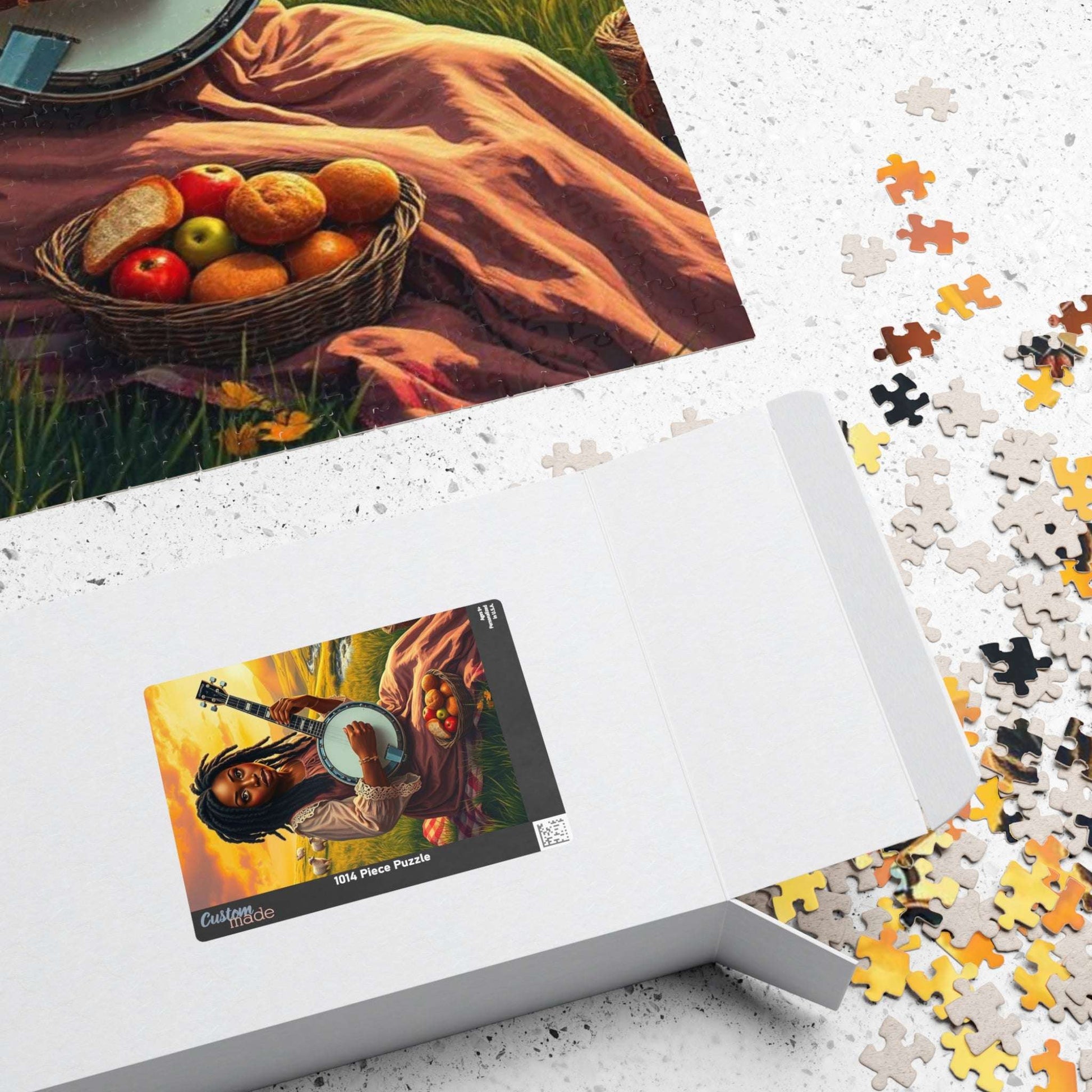 The Banjo Player Jigsaw Puzzle - Black Woman Art, Afrocentric Artwork, African American Musician Puzzle The Puzzle Chest