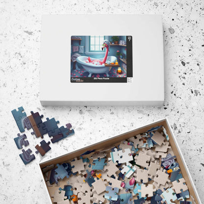 Flamingo Puzzle - 110, 252, 520, 1014-piece, Spa Vibes, Holiday Birthday Gift for Flamingo Lovers, Family Activity, Home Decor, Puzzle Night