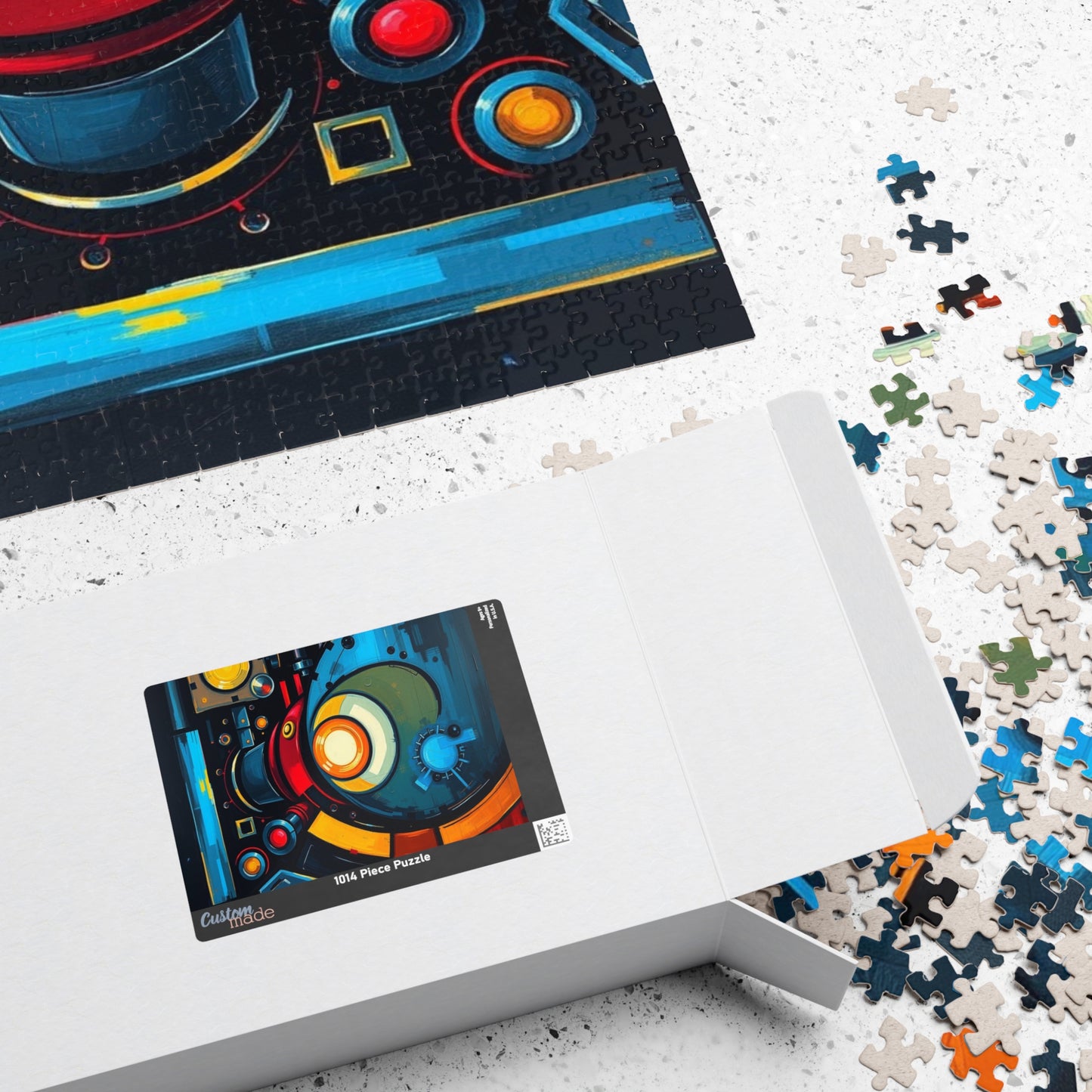 Vibrant Abstract Puzzle, Fun Family Jigsaw Game, Unique Gift for Art Lover Puzzle The Puzzle Chest