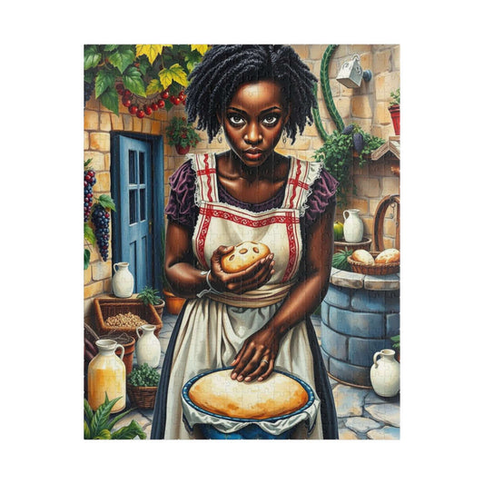 Country Kitchen Jigsaw Puzzle – Black Woman Baking Bread, Afrocentric Gift for Indoor Activity, Family Fun, Holiday or Birthday Puzzle The Puzzle Chest