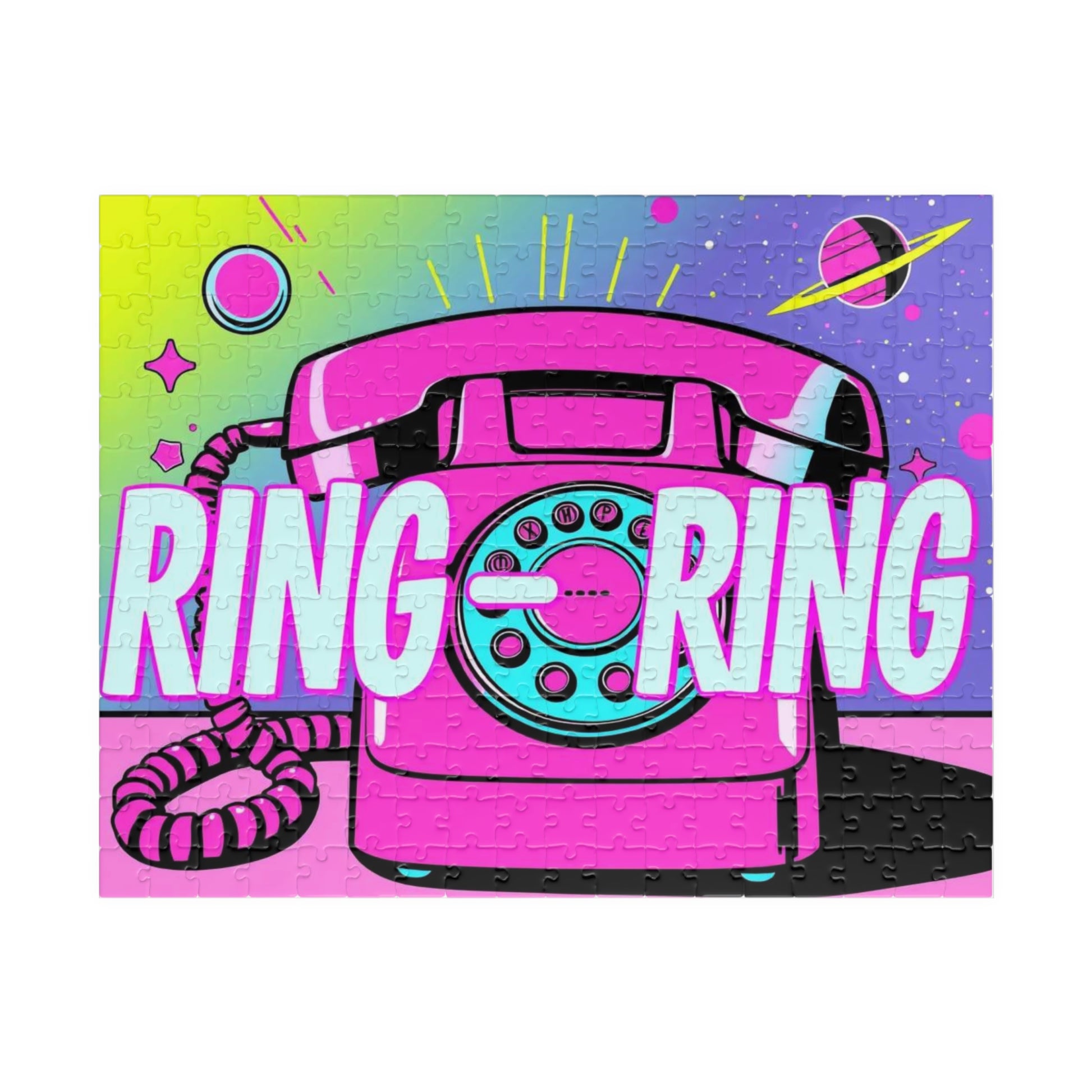 Retro Phone Puzzle - Pop Art Jigsaw Game for Family Fun, Ring-Ring Design, Perfect Birthday Holiday Gift for Friends Home Entertainment 252 pcs (Horizontal) Puzzle The Puzzle Chest