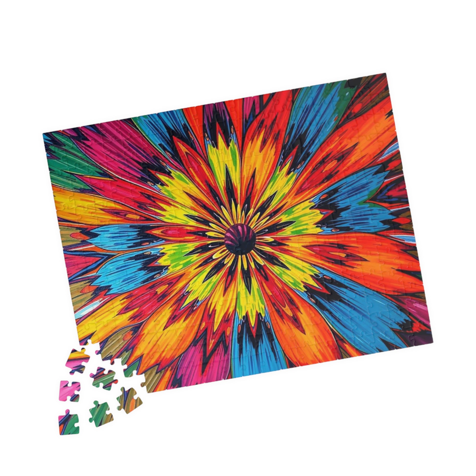 Colorful Floral Abstract Jigsaw Puzzle Game, Fun Family Game, Gift for Friend, Perfect for Parties and Celebrations, Mindful Activity Puzzle The Puzzle Chest