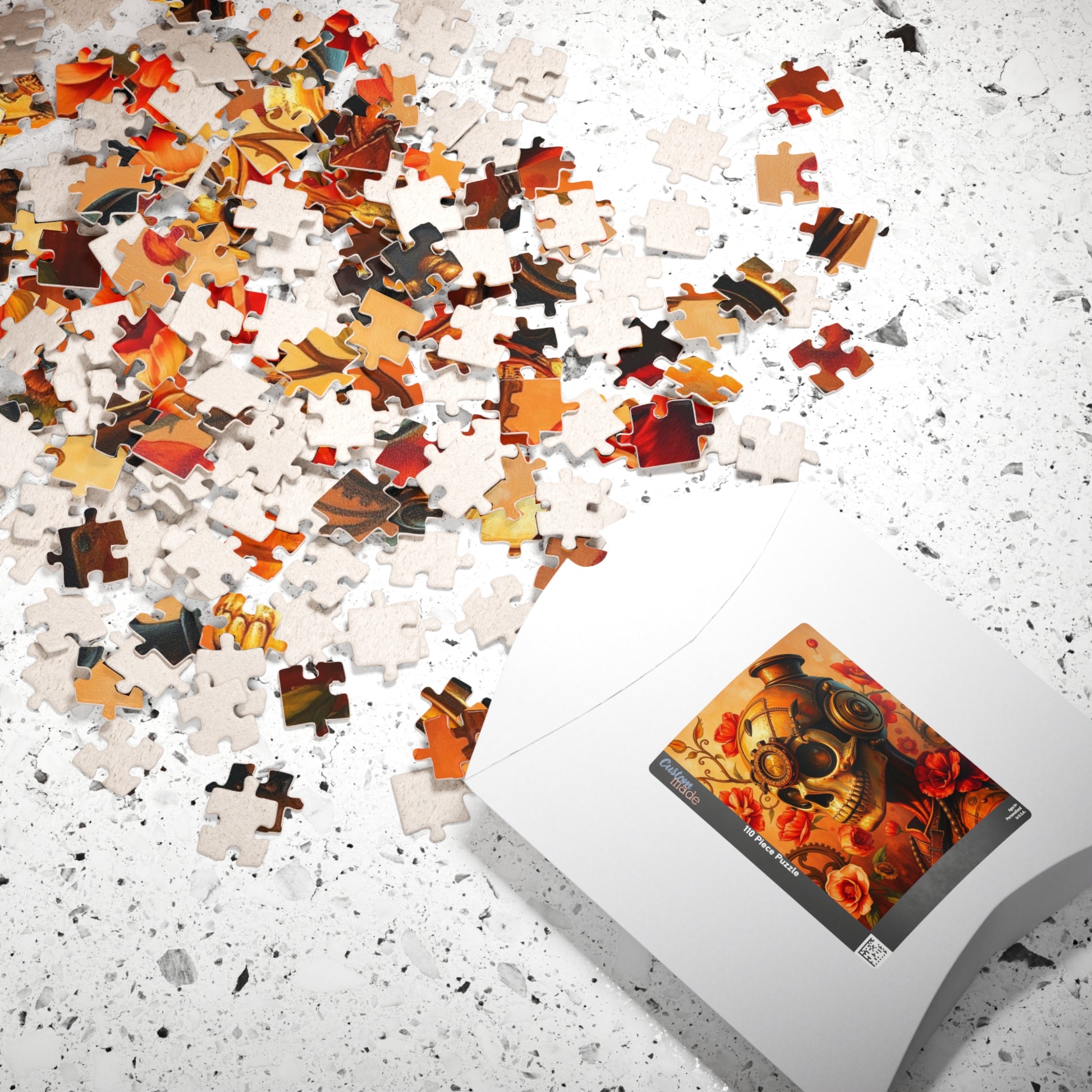 Steampunk Skull Puzzle, 110-1014 Piece Unique Art Gift, Family Fun, Halloween Puzzle Decor, Home Entertainment, Puzzle Lover Brain Teaser Puzzle The Puzzle Chest