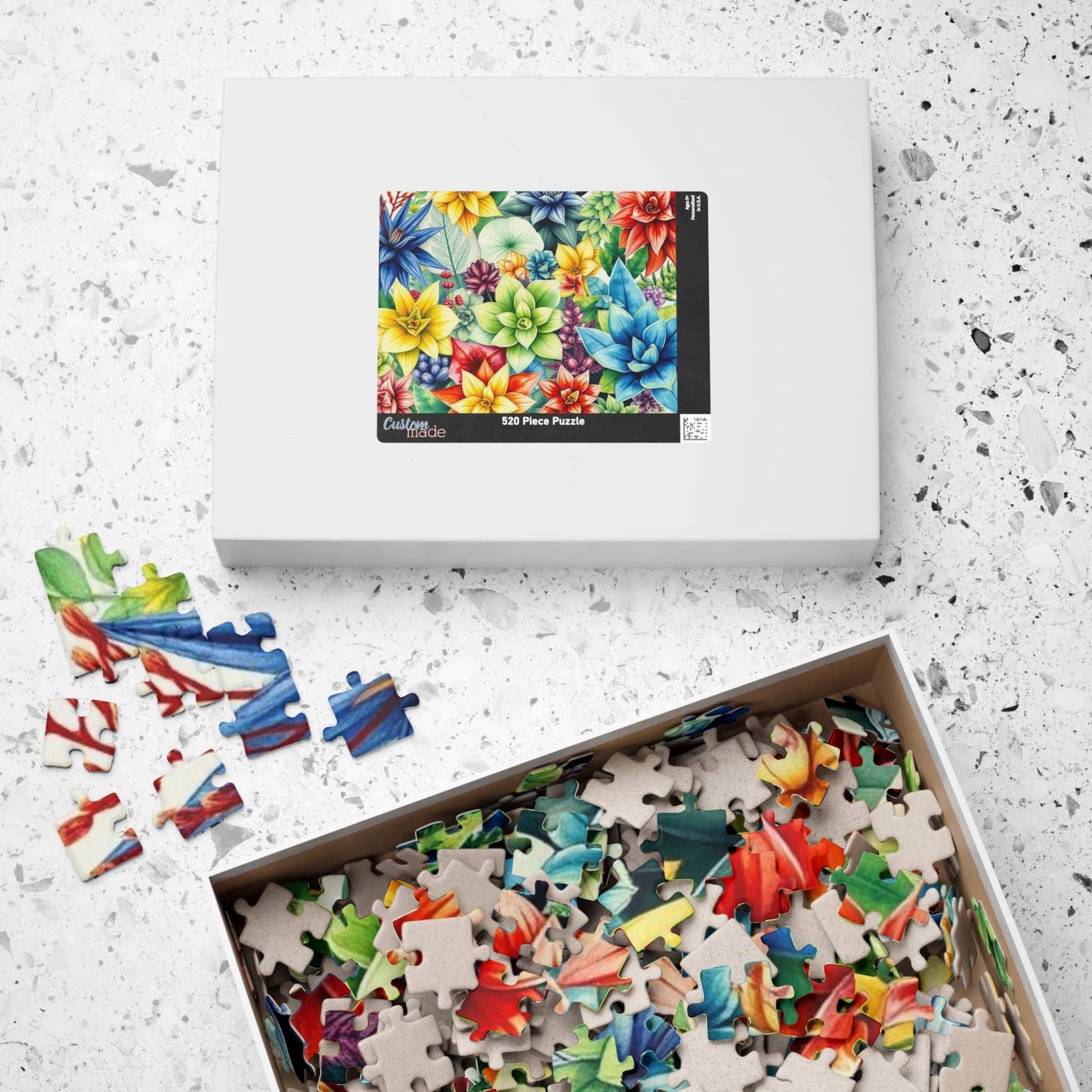 Vivid Petalscape Floral Jigsaw Puzzle - 110, 252, 520, 1014-piece Bright Flower Puzzle
