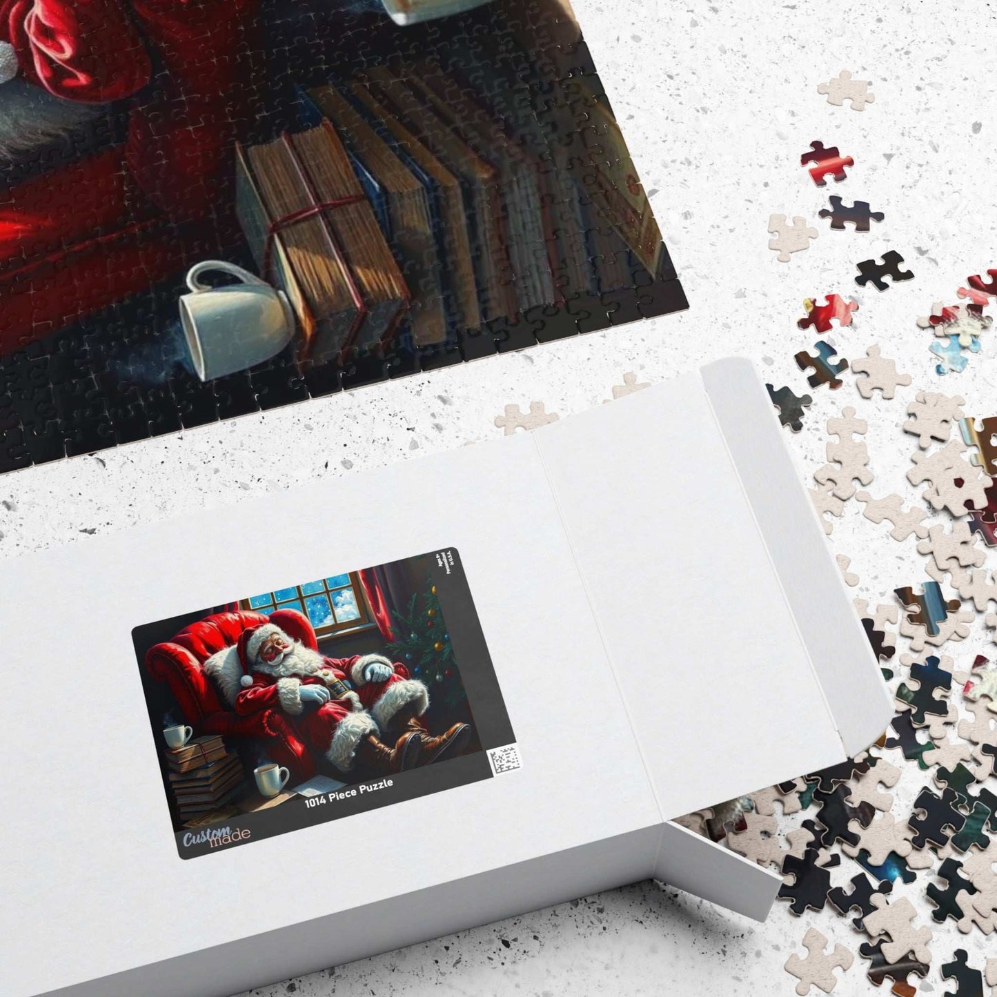 Cozy Santa Jigsaw Puzzle for Adults Holiday Fun, Christmas Themed Puzzle