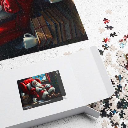 Cozy Santa Jigsaw Puzzle for Adults Holiday Fun, Christmas Themed Puzzle