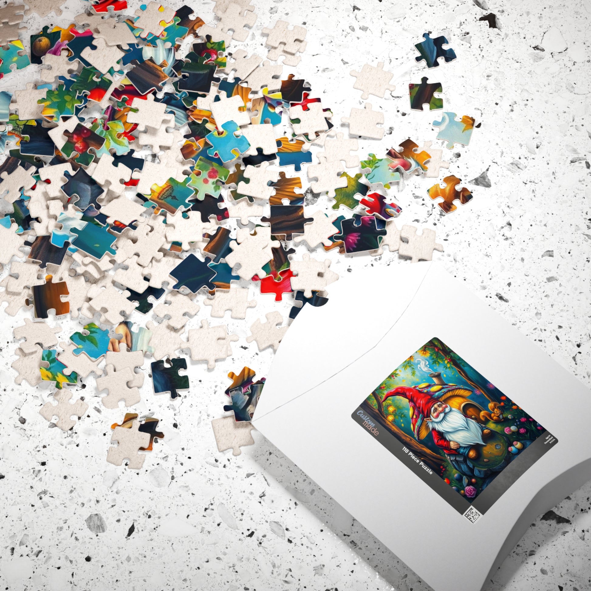 Mystical Gnome Jigsaw Puzzle, Enchanted Woodland Scene with Squirrel and Lanterns, Jigsaw Game for Adults, Entertaining Pastime Puzzle The Puzzle Chest