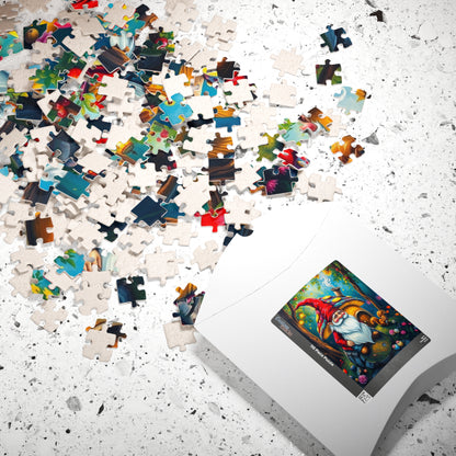 Mystical Gnome Jigsaw Puzzle, Enchanted Woodland Scene with Squirrel and Lanterns, Jigsaw Game for Adults, Entertaining Pastime Puzzle The Puzzle Chest