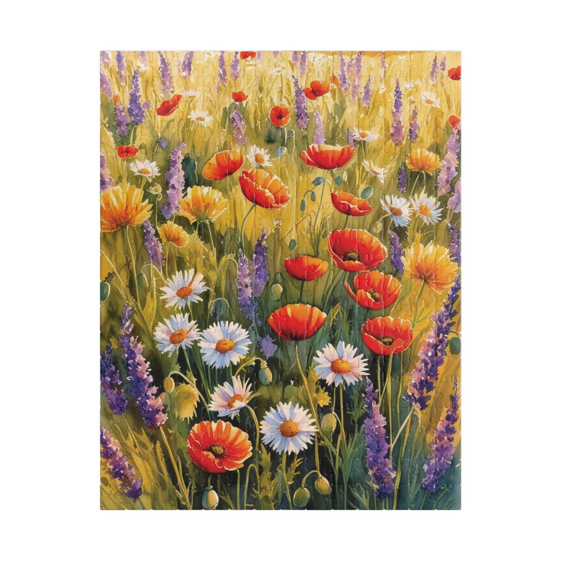 Field of Wildflowers Jigsaw Puzzle, Flowers with Butterflies Floral Landscape Game, 252 520 1014 Piece Nature Lover Gift for Friend 252 pcs (Vertical) Puzzle The Puzzle Chest