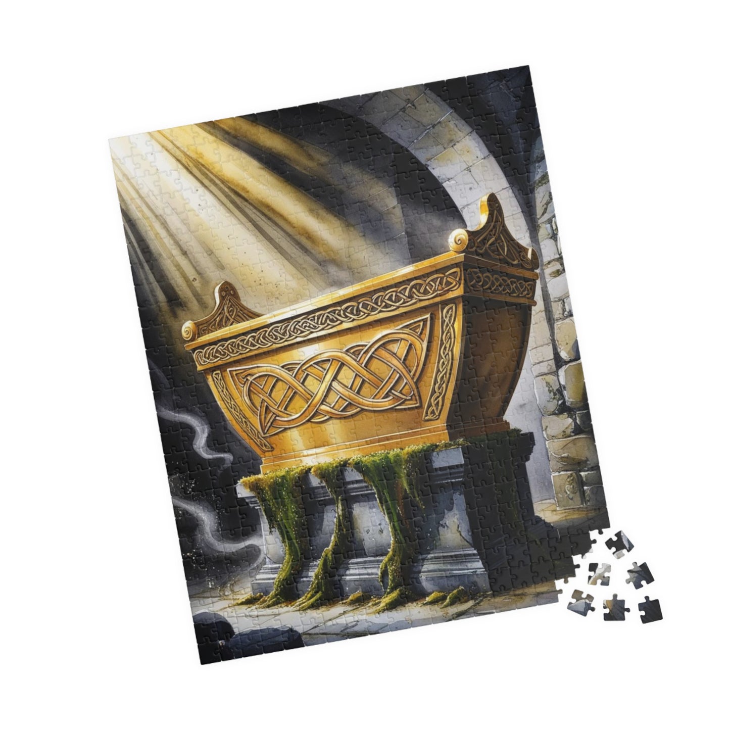 Religious Puzzle, Golden Ark Intricate Pattern Design, 520-Piece Jigsaw, Christian Home Decor, Divine Light Beam Art, Faith Based Gift Puzzle The Puzzle Chest