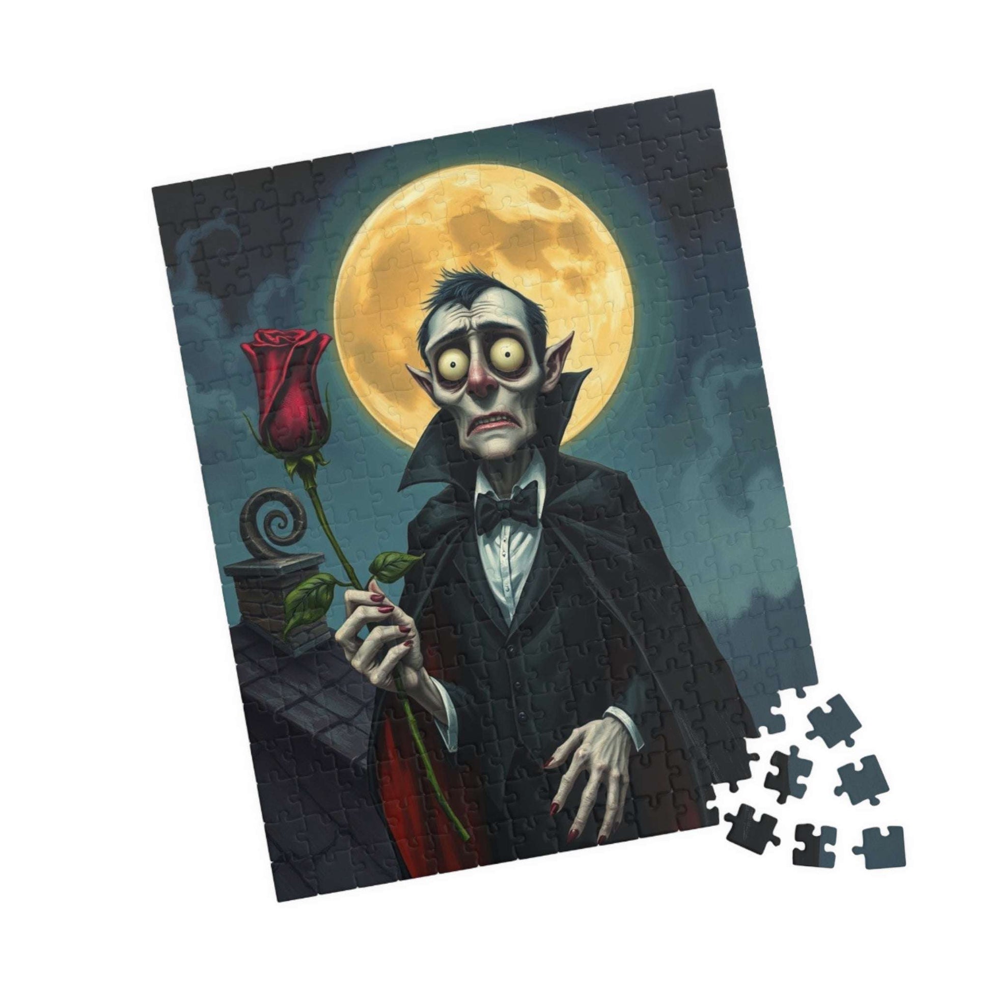 Spooky Vampire Themed Puzzle - Whimsical Gothic Art, Fun Halloween Activity, Unique Gift for Horror Lovers, Family Game Night Puzzle The Puzzle Chest
