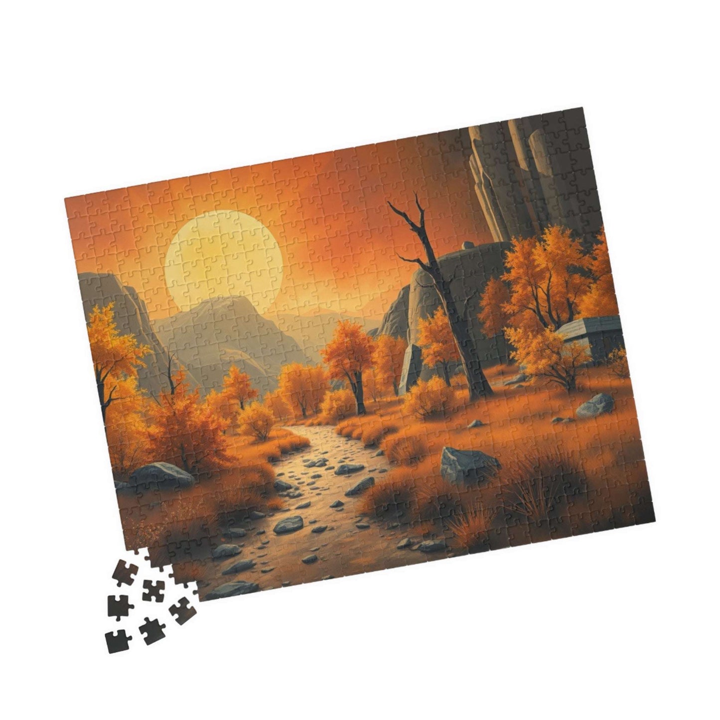 Autumn Sunset Landscape Puzzle - Fall Indoor Jigsaw Game, Cozy Family Activity, Perfect for Game Night, Gifts for Puzzle Lover, Brain Teaser Puzzle The Puzzle Chest