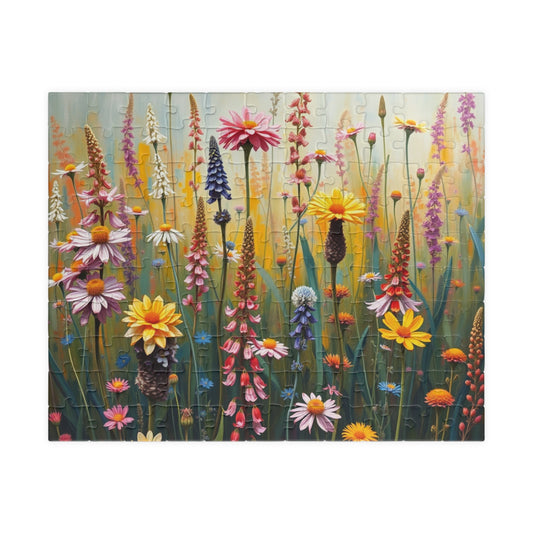Floral Puzzle, Vibrant Wildflower Jigsaw Game for Adults, Nature Theme Gift for Friends, Family Fun, Home Entertainment 110 pcs (Horizontal) Puzzle The Puzzle Chest