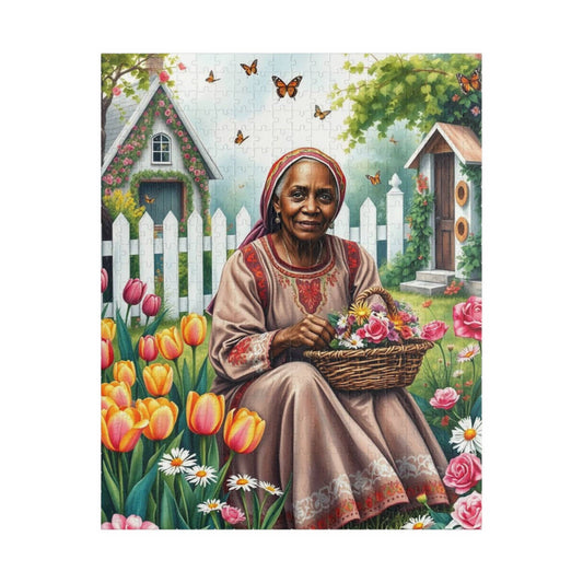 Garden Delight Jigsaw Puzzle - Black Woman Art, Nature-themed Afrocentric Game Puzzle The Puzzle Chest