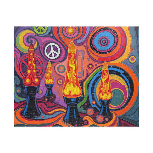 Vibrant Lava Lamp Puzzle - 110, 252, 520, 1014-piece Pop Art Jigsaw for Adult Home Entertainment, Fun Gift for Teens, Retro Vibe Puzzle Fun 110 pcs (Horizontal) Puzzle The Puzzle Chest