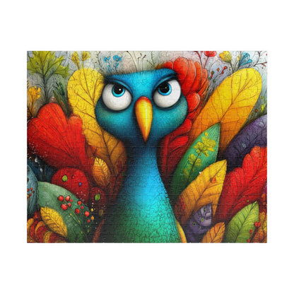 Colorful Blue Bird Illustration Puzzle | 110-1014 Piece Farm Animal Chicken Jigsaw Puzzle The Puzzle Chest