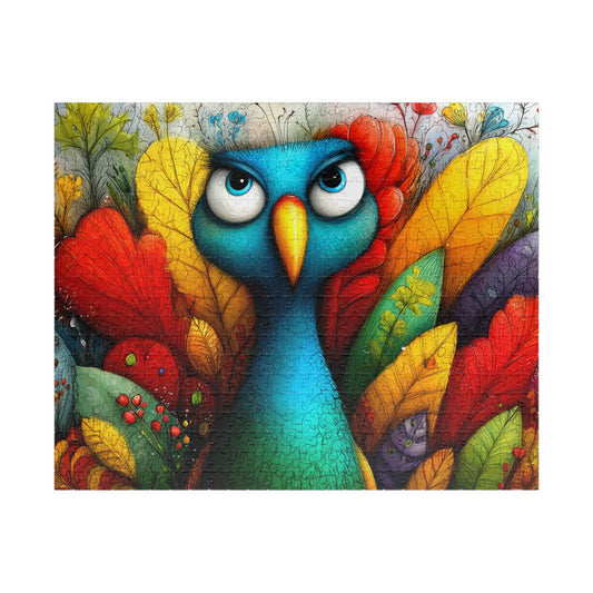 Colorful Blue Bird Illustration Puzzle | 110-1014 Piece Farm Animal Chicken Jigsaw Puzzle The Puzzle Chest