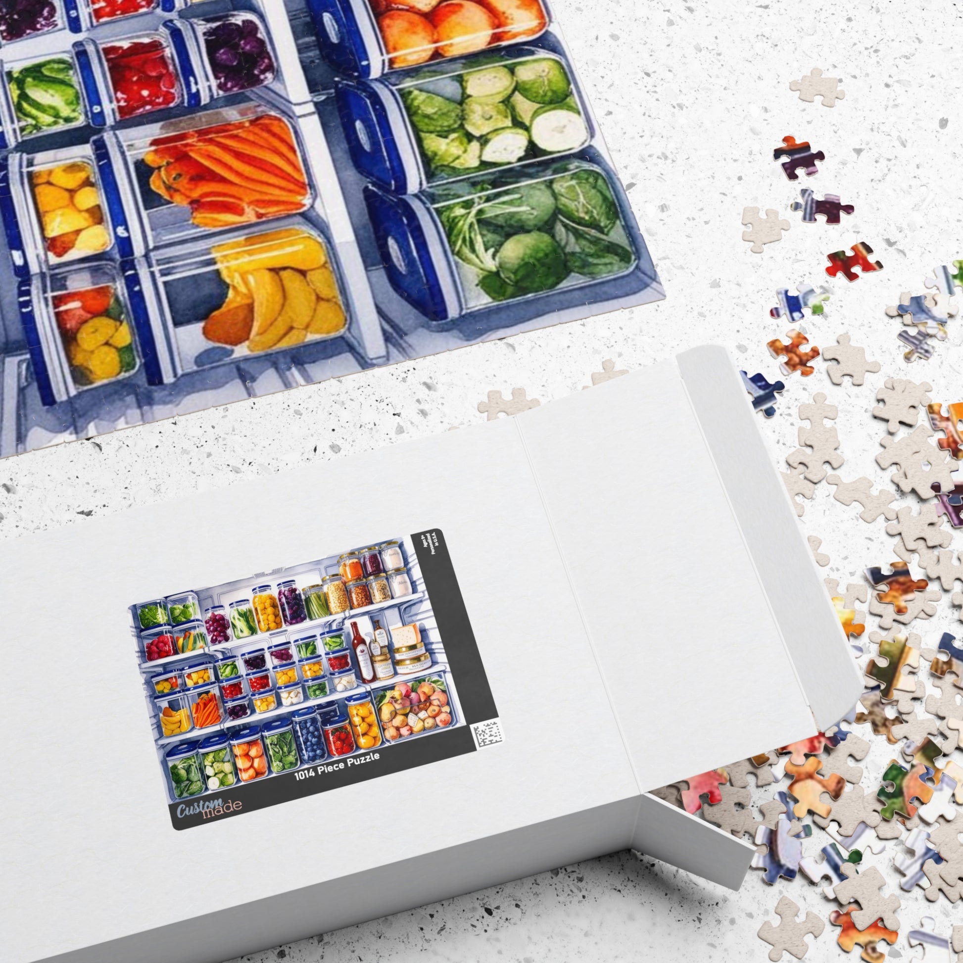 Refrigerator Jigsaw Puzzle, Kitchen Fridge Home Decor Framed Wall Art, Game Night Family Activity, Foodie Enthusiasts Puzzle Lovers Puzzle The Puzzle Chest