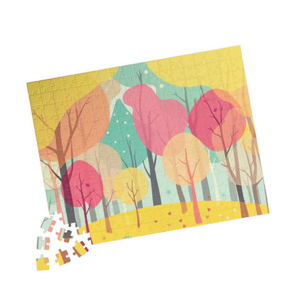Whimsical Abstract Forest Jigsaw Puzzle - Translucent Overlapping Tree Design Puzzle The Puzzle Chest