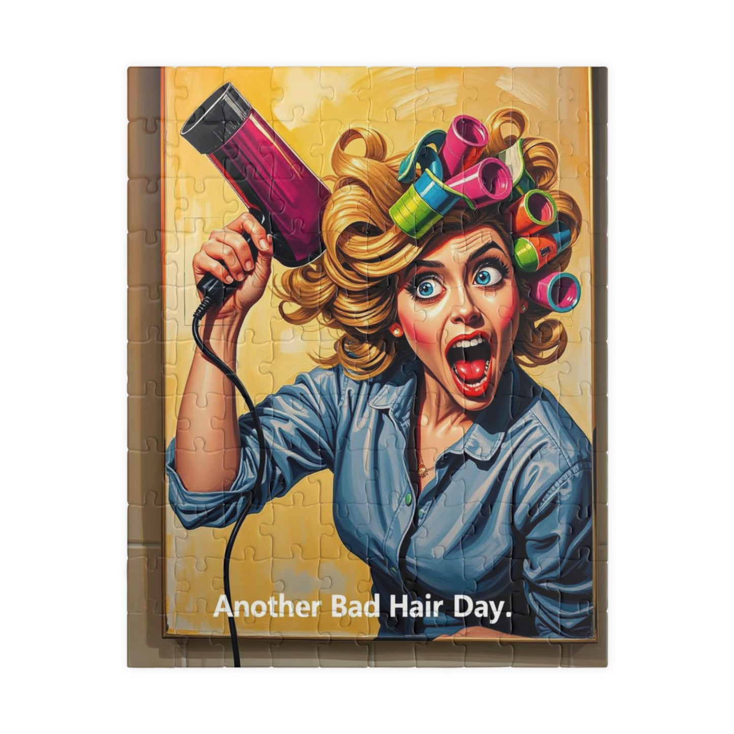 Humorous Pop Art Jigsaw Puzzle - Another Bad Hair Day Fun for Adults, Gift for Friends, Haircut Lovers, Family Game Night 110 pcs (Vertical) Puzzle The Puzzle Chest