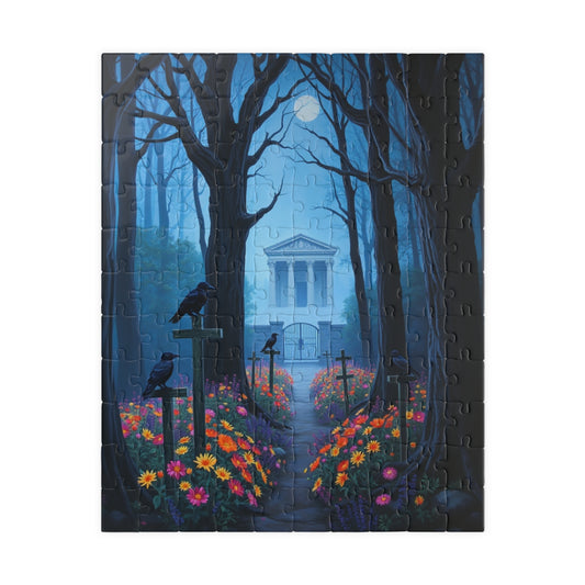 Mystical Graveyard Puzzle - 110, 252, 520, 1014-piece, Halloween Decor, Gothic Art, Relaxing Activity, Gift for Puzzle Lovers, Home Decor 110 pcs (Vertical) Puzzle The Puzzle Chest