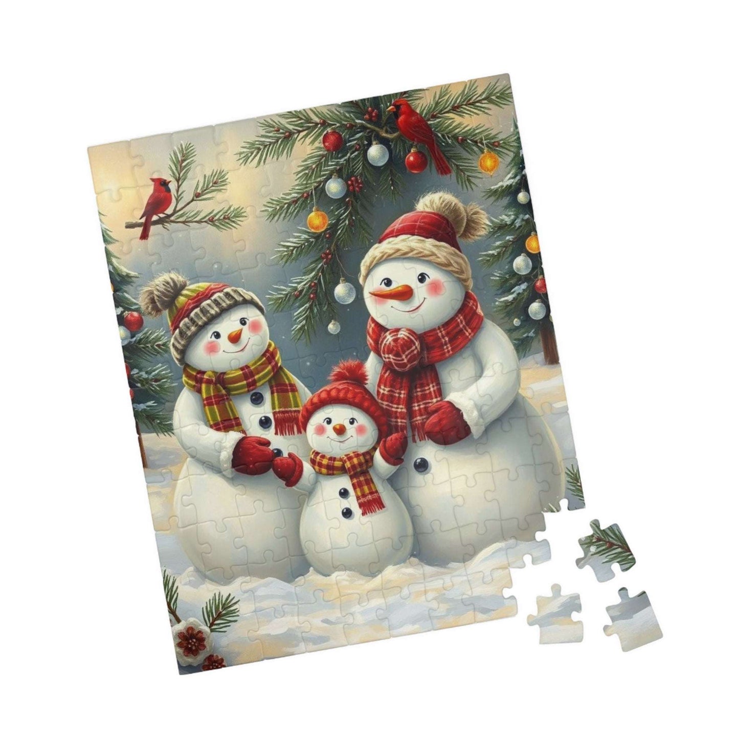 Snowman Family Jigsaw Puzzle for Adults, 110/252/520/1014-piece Christmas Puzzle