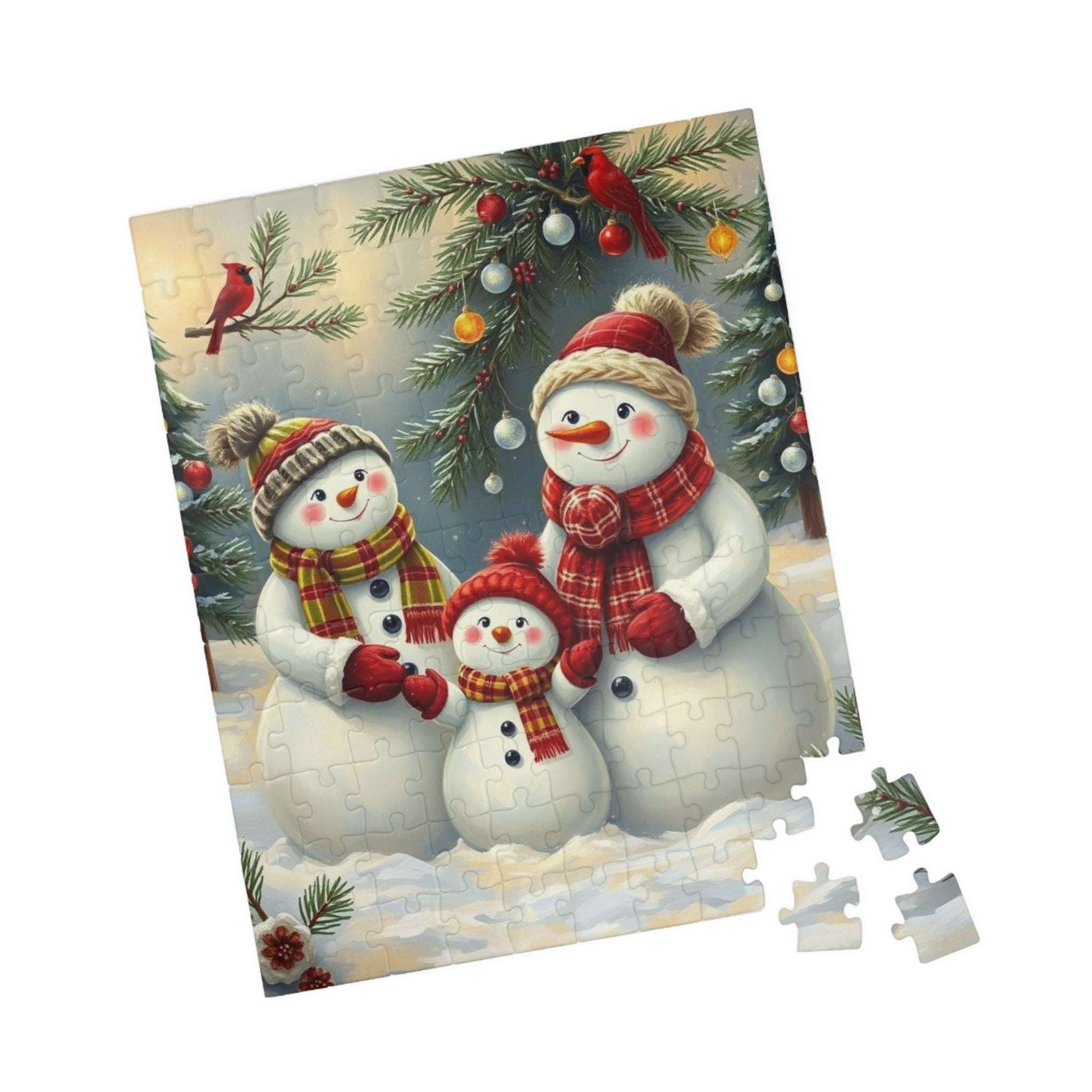 Snowman Family Jigsaw Puzzle for Adults, 110/252/520/1014-piece Christmas Puzzle