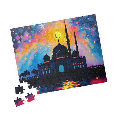 Colorful Islamic Mosque Jigsaw Puzzle for Adults, Family Activity or Solo Fun, Mindful Gift for Muslim Puzzle Art Lover, Brain Teaser, Hobby Puzzle The Puzzle Chest