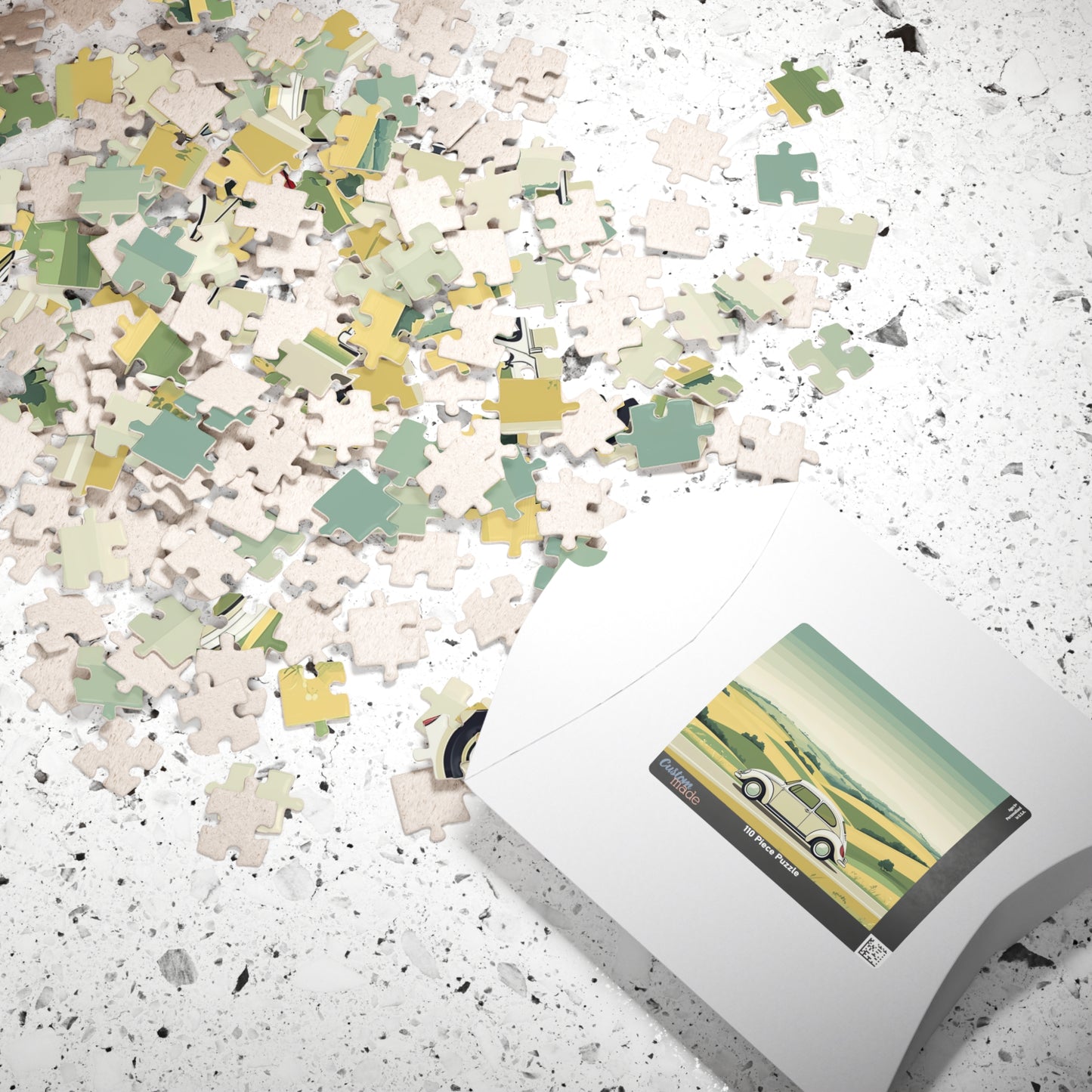 Vintage Beetle Illustration Puzzle | Scenic Countryside Jigsaw