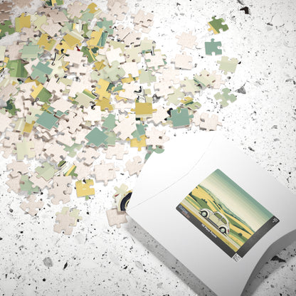 Vintage Beetle Illustration Puzzle | Scenic Countryside Jigsaw