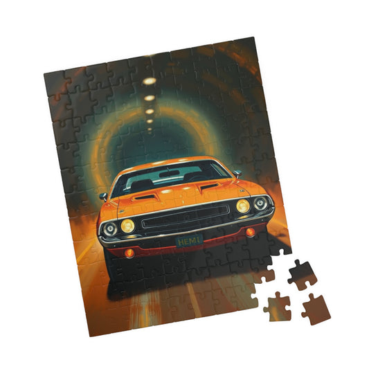 Classic Muscle Car Puzzle - Retro 1971 Challenger R/T, Vintage Car Lover 110 pcs (Vertical) Puzzle The Puzzle Chest